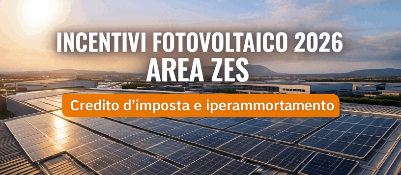 incentivi fotovoltaico 2026 per aziende in Area ZES con credito d’imposta e iperammortamento